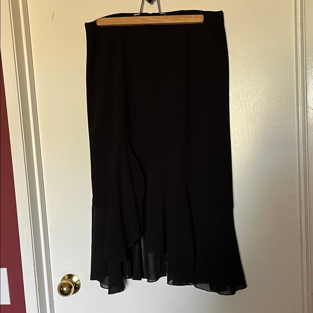 Elegant Black Mermaid Chiffon Flutter Women's Skirt